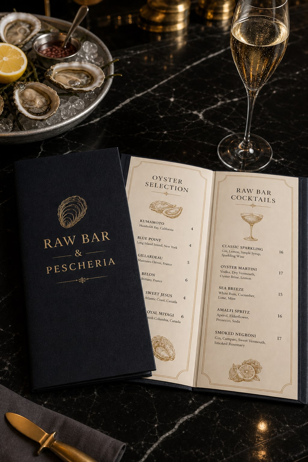 Mockup menu cartaceo SEEFOOD