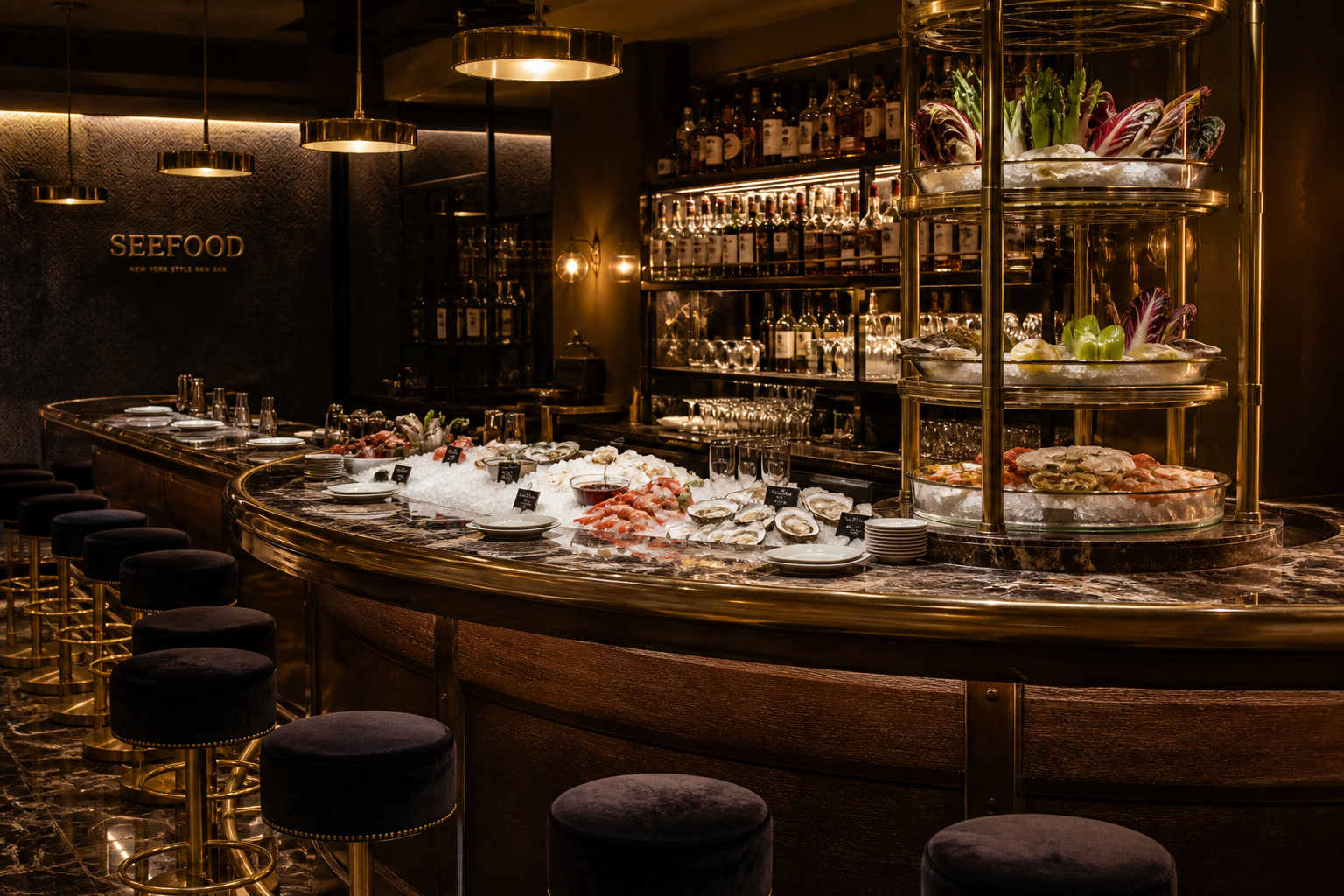 Sala nord: vetrina piatti pronti, isole specialty e cantina